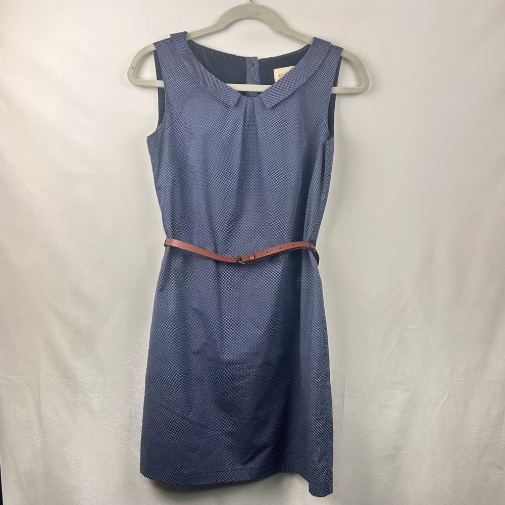 Atelier B. Polka Dot Collared Dress 98% Cotton Made In Montreal